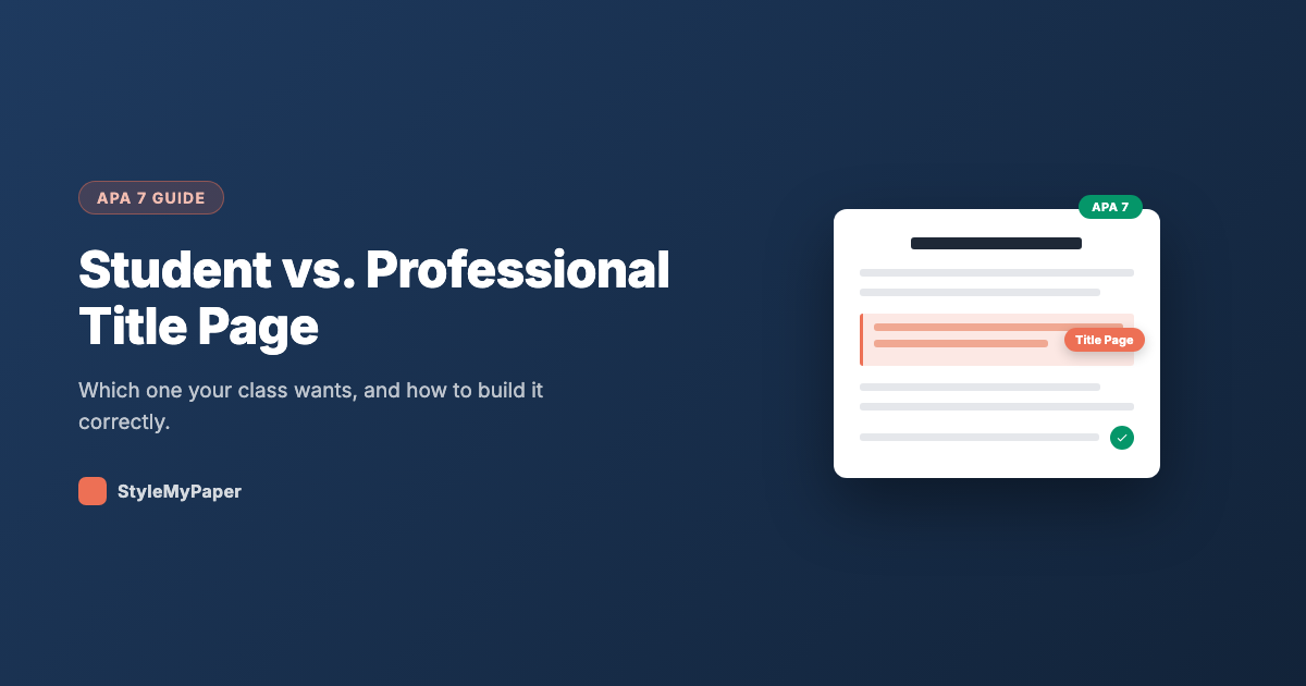 APA Title Page: Student vs. Professional (With Templates)