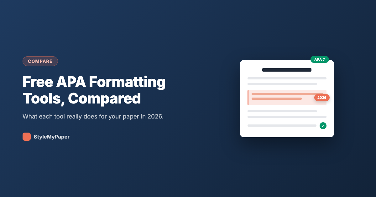 Free APA Formatting Tools Compared (2026)